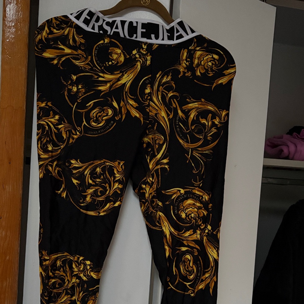 Versace Black and Gold Ornate Joggers